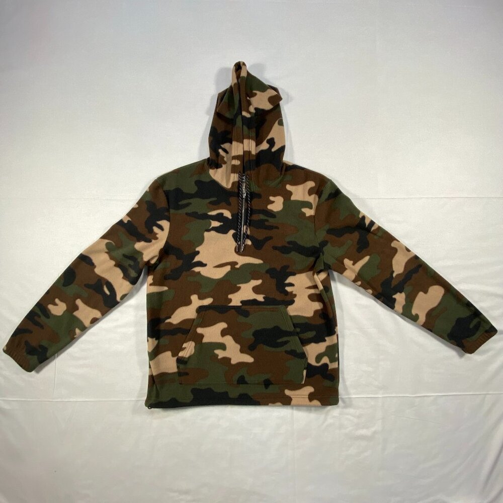 Urban Pipeline Hoodie Mens M Camouflage Fleece Quarter Zip Front Pocket Woodland